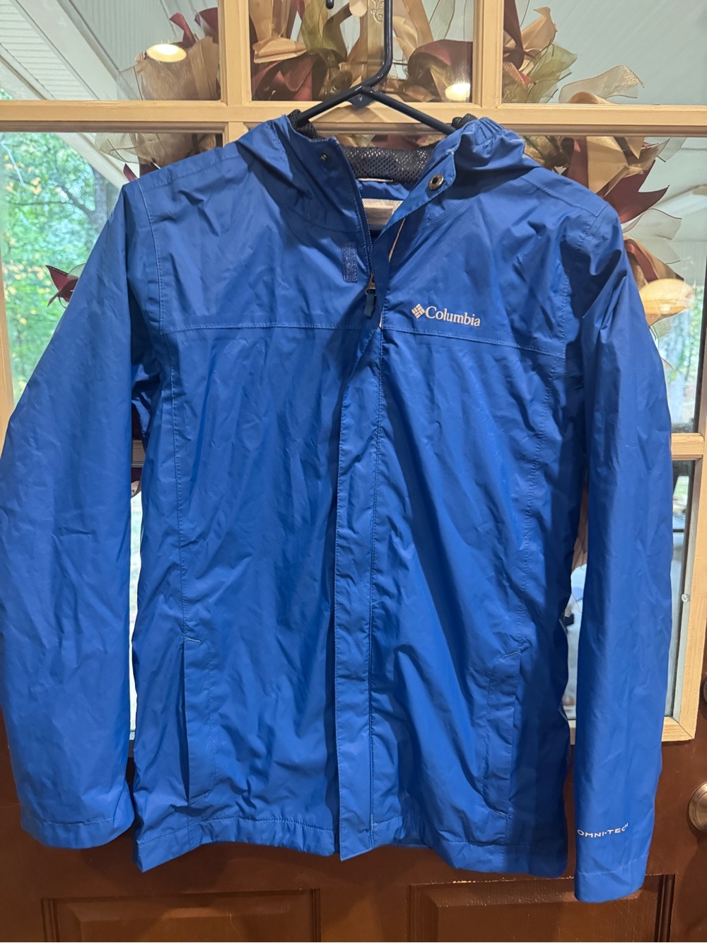 Columbia Royal Blue Hooded Rain Jacket